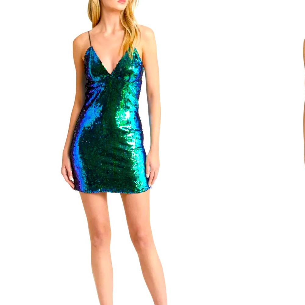 Green sequin dress